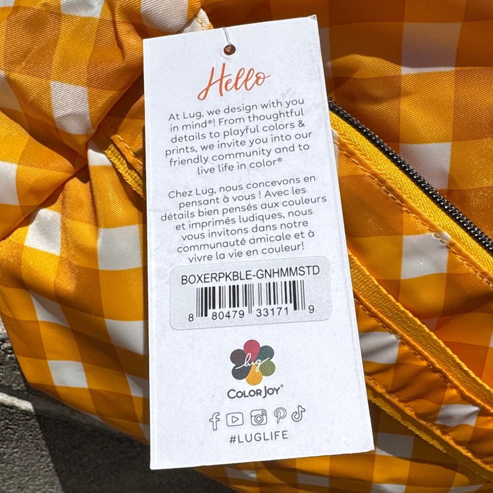 Lug Boxer Packable Duffel Bag in golden gingham - Picture 11 of 16